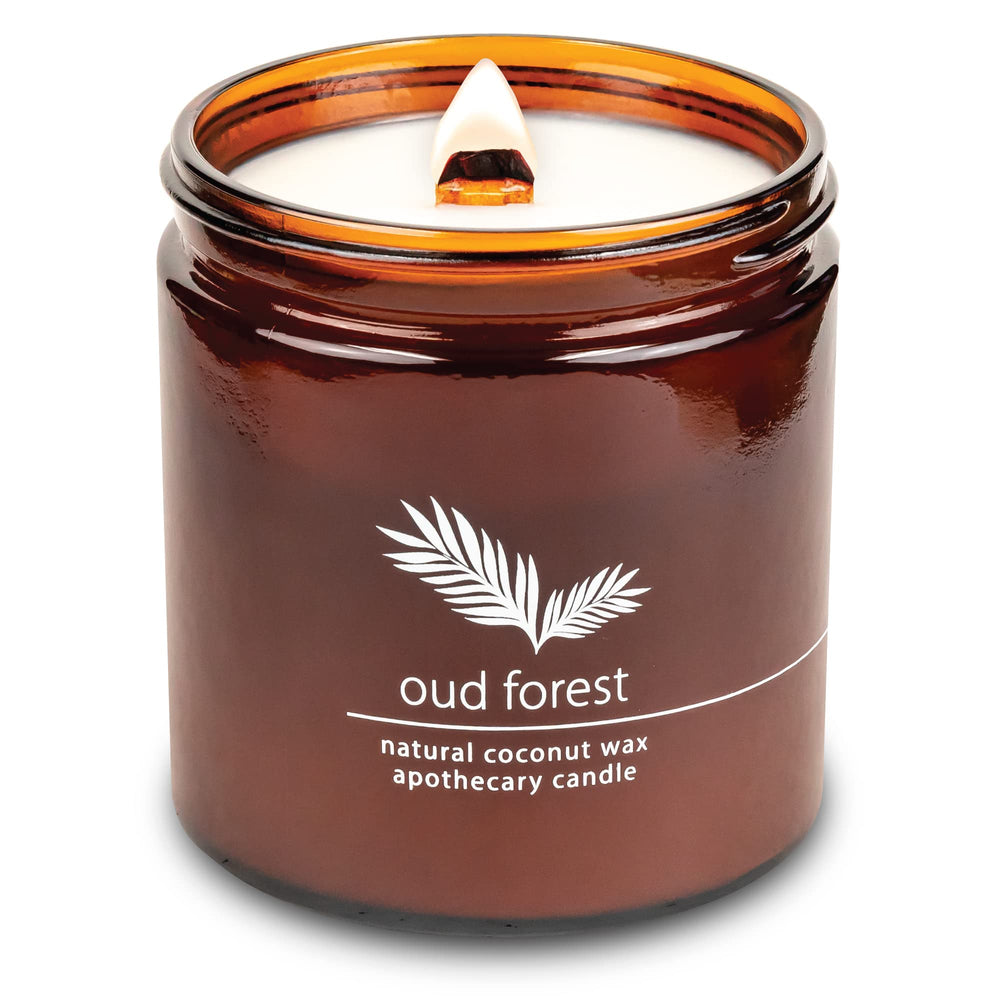 Hemlock Park Crackling Wood Wick Candle in 16 oz Oud Forest