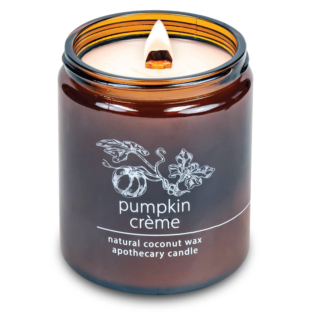 Hemlock Park Crackling Wood Wick Candle in Pumpkin Crème, 8 oz, hand-poured
