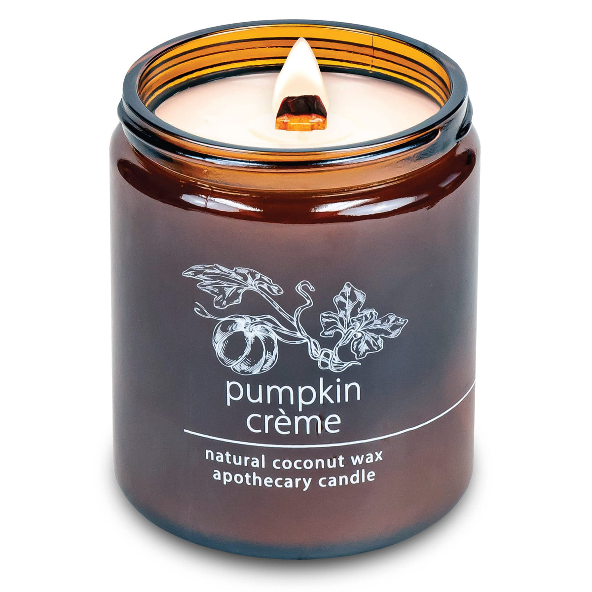 Hemlock Park Crackling Wood Wick Candle in Pumpkin Crème, 8 oz, hand-poured