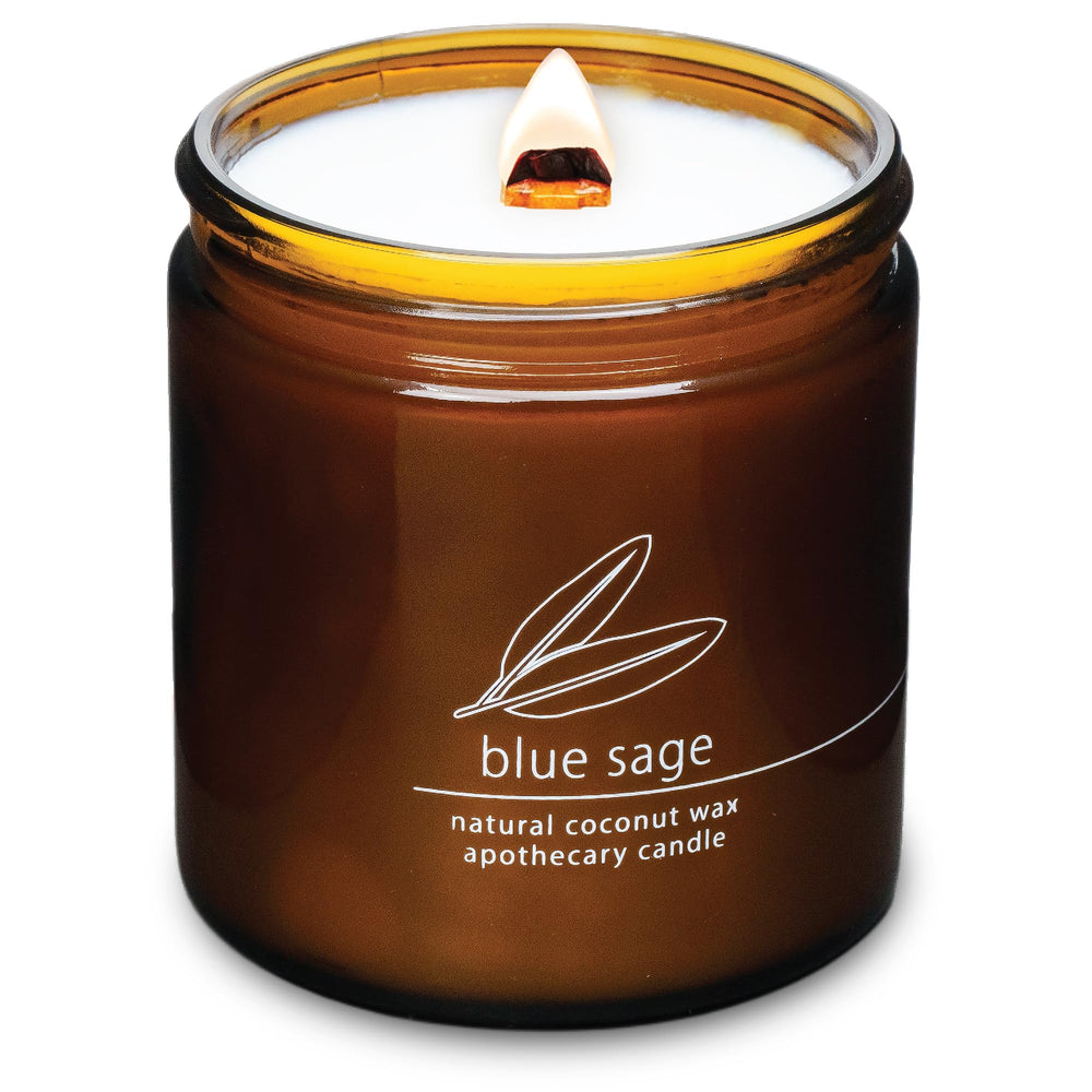 Hemlock Park crackling wood wick candle in Blue Sage, 16 oz