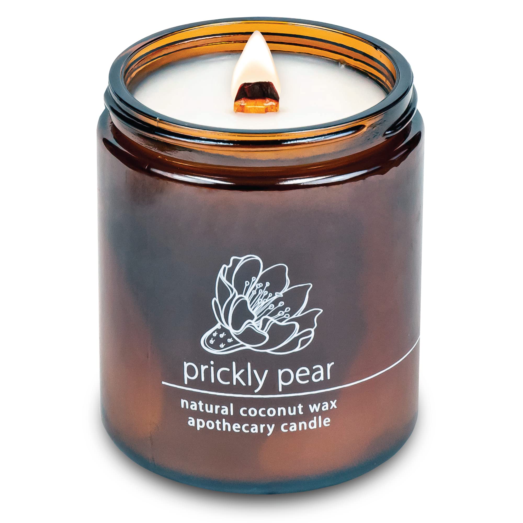 Hemlock Park crackling wood wick candle in Desert Prickly Pear fragrance, 8 oz