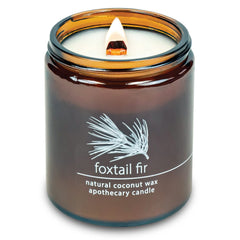 Hemlock Park Crackling Wood Wick Candle – Foxtail Fir, 8 oz, front view