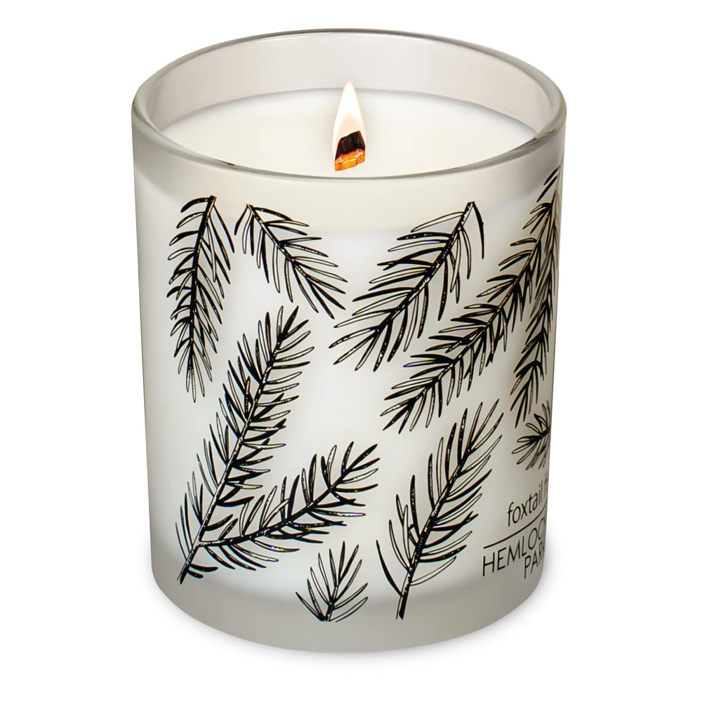Hemlock Park Frosted Jar Wood Wick Candle – Foxtail Fir, 7.2 oz
