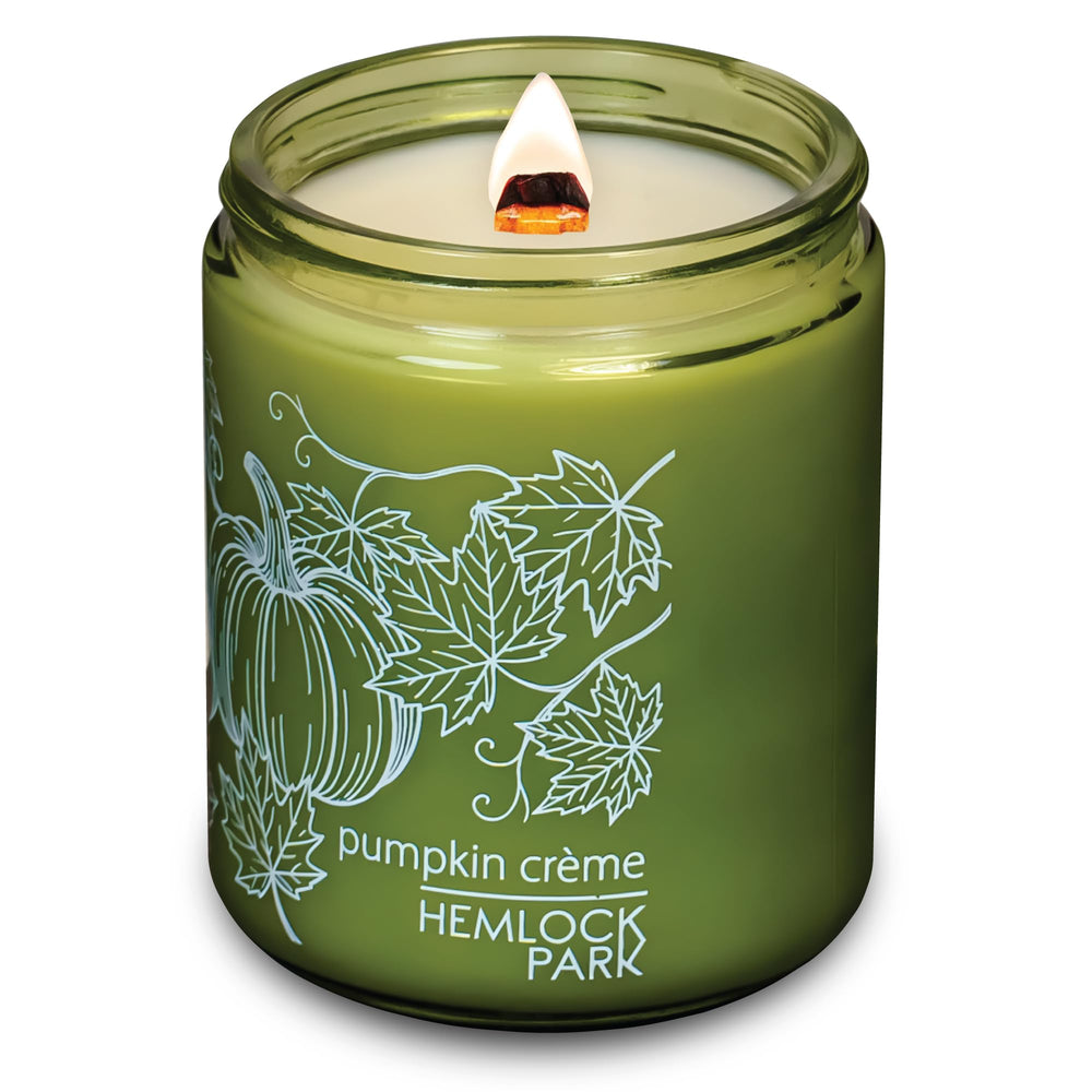 Close-up of natural coconut wax candle with a wooden wick