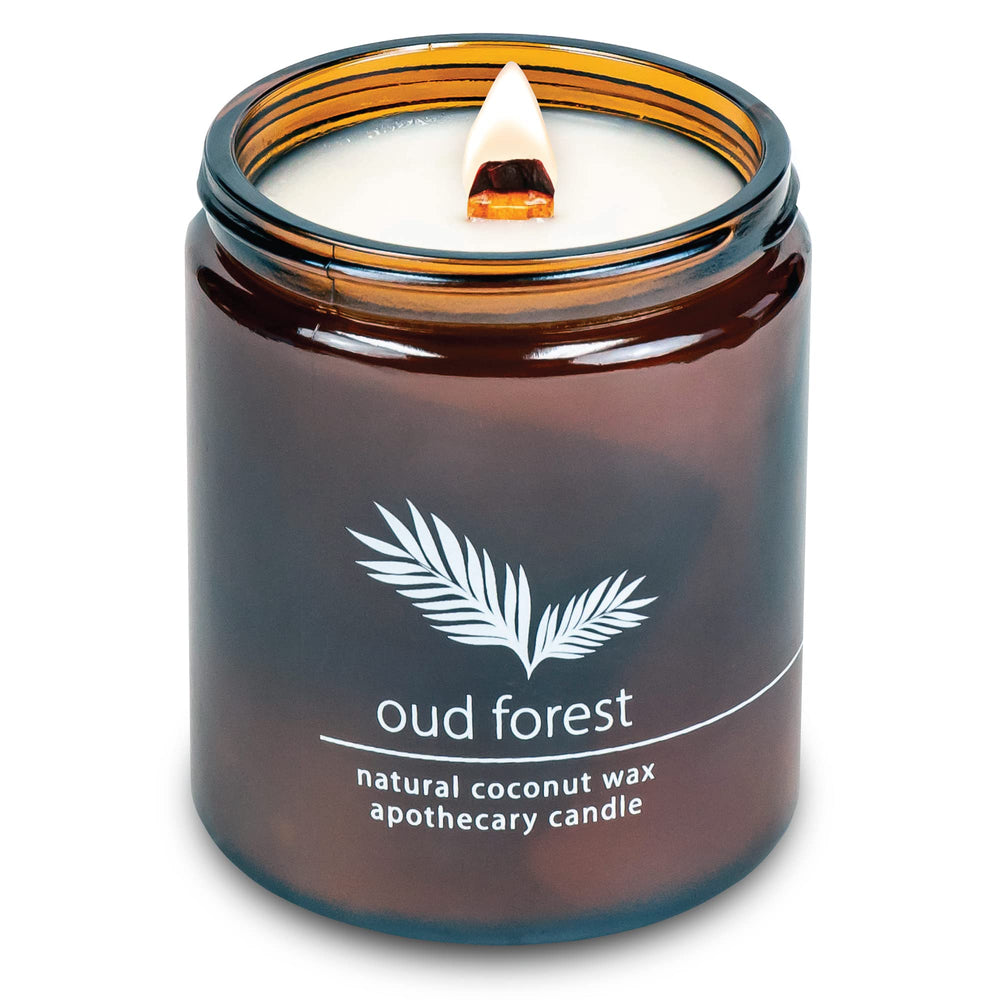 Hemlock Park Oud Forest wood wick candle - 8 oz with crackling glow
