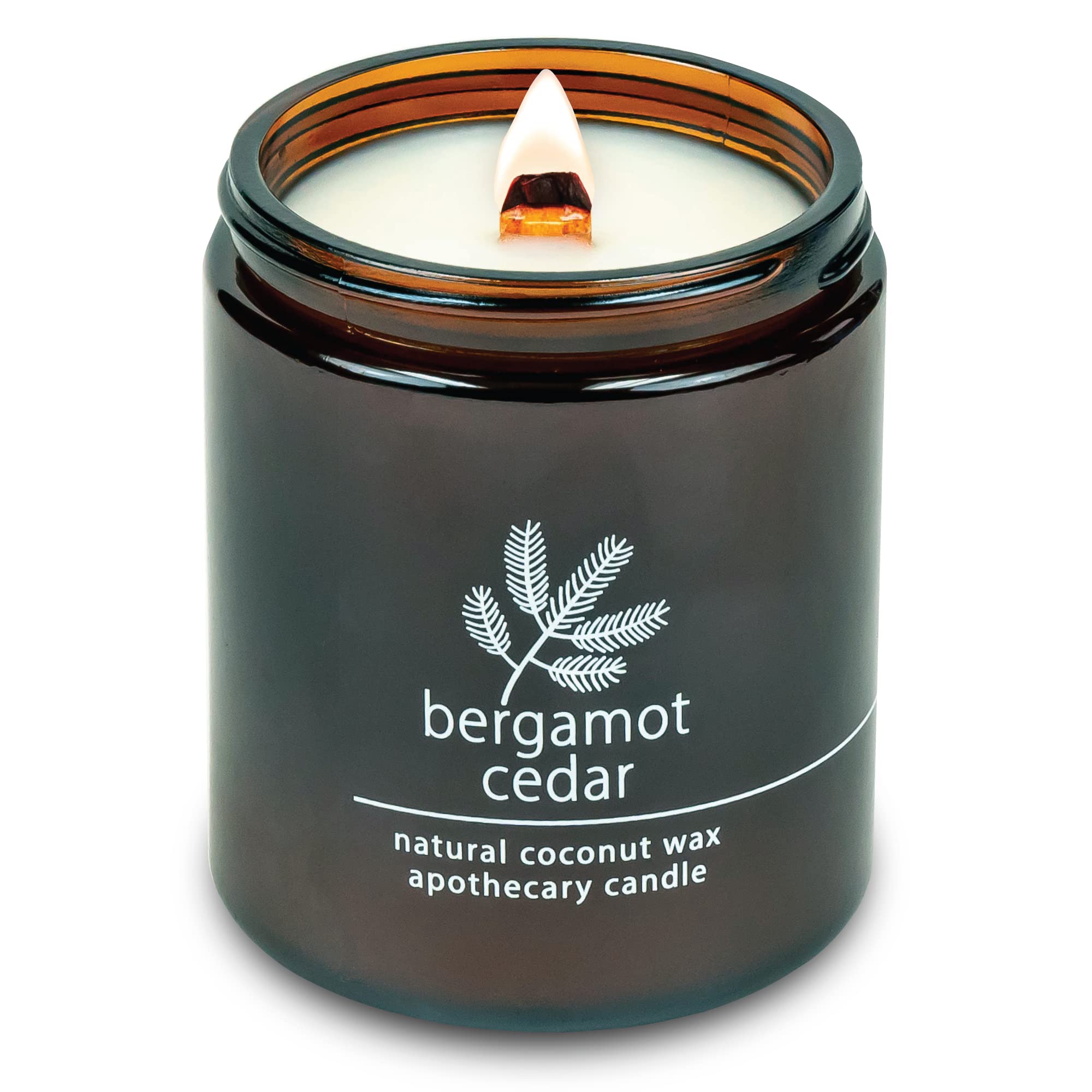 Hemlock Park 8 oz crackling wood wick candle with bergamot cedar