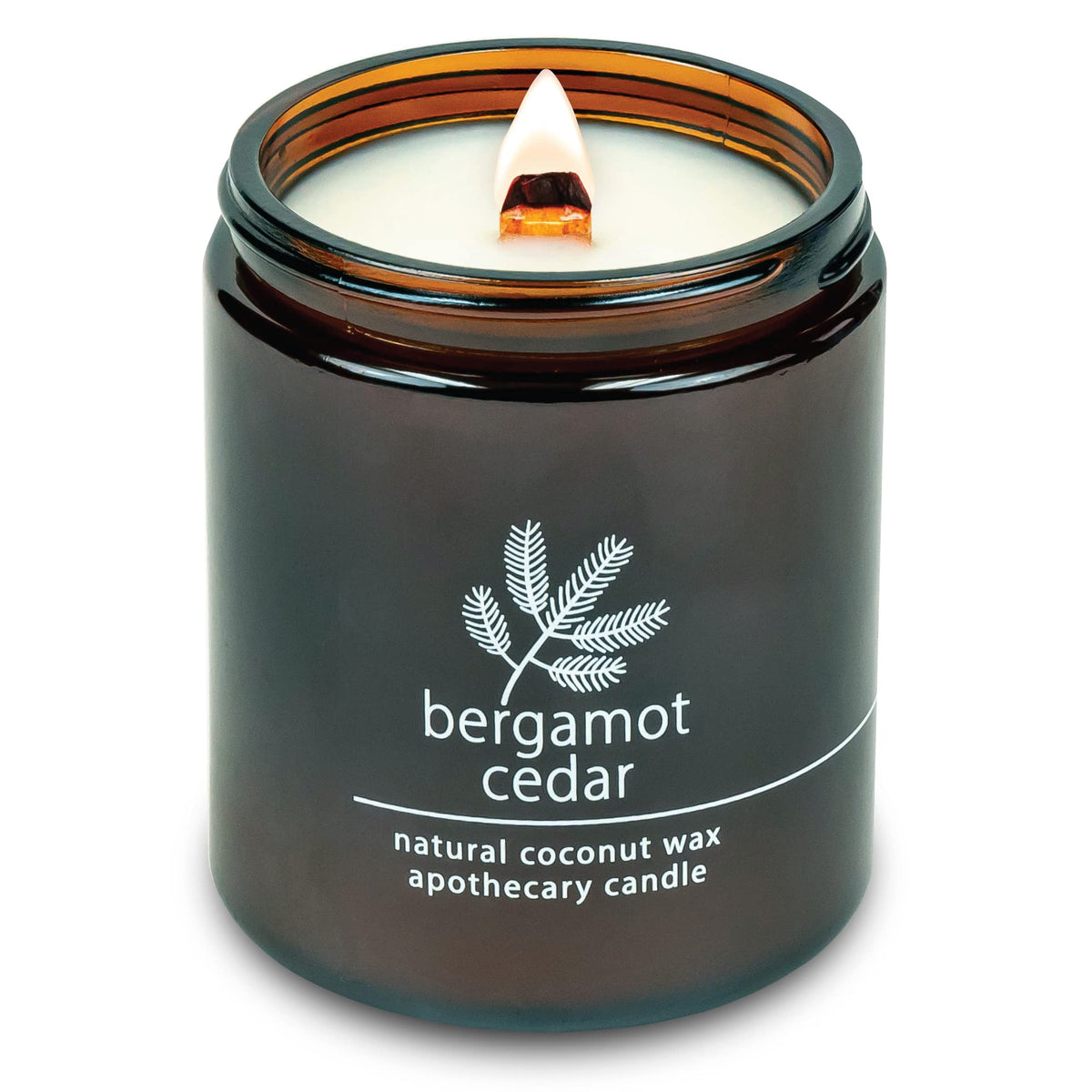 Hemlock Park 8 oz crackling wood wick candle with bergamot cedar