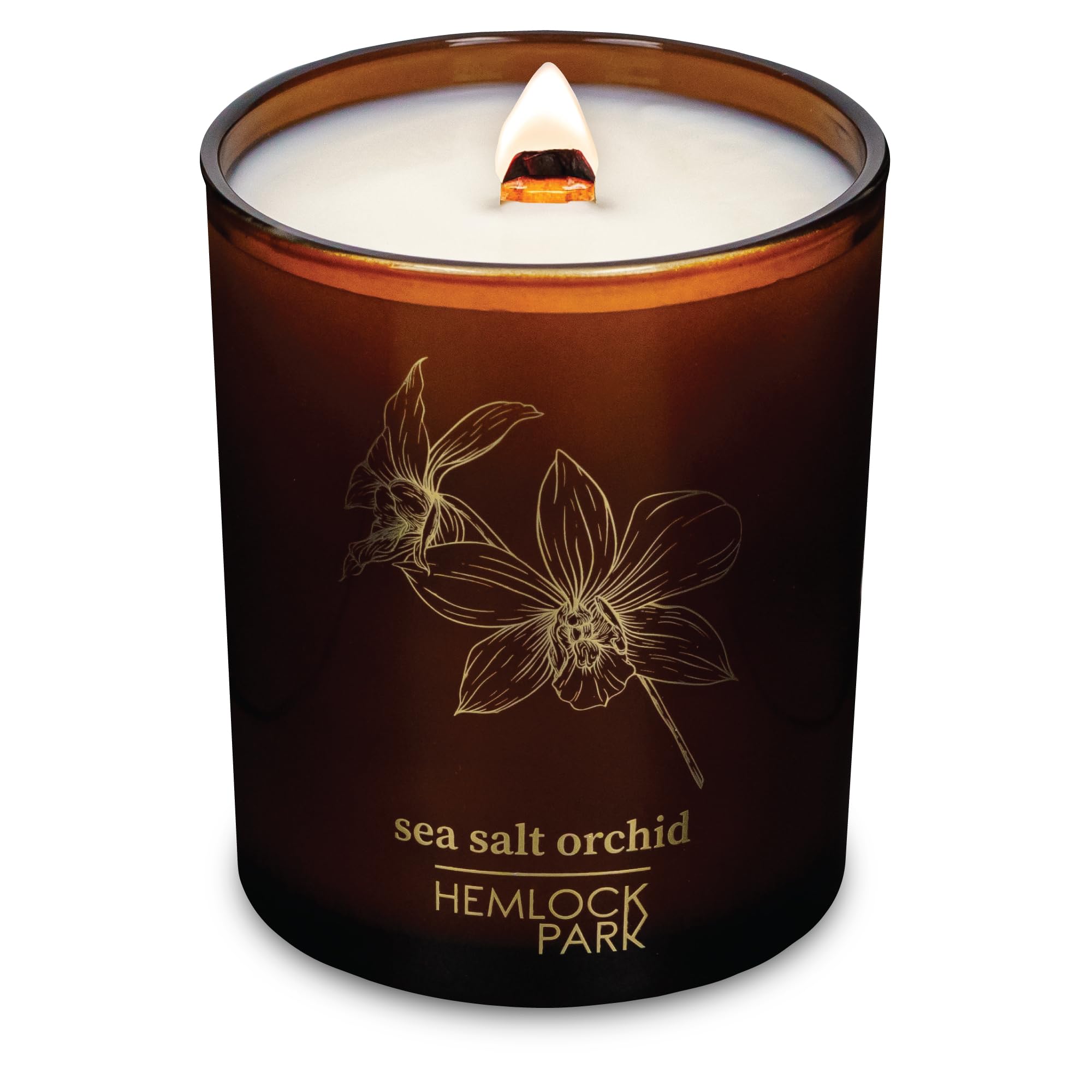 Hemlock Park Wood Wick Candle Sea Salt Orchid 7.2 oz