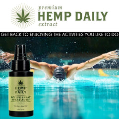 Visual of hemp leaves and essential oils for Hemp Daily