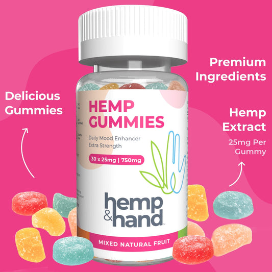 Close-up of 25mg hemp gummies for daily use