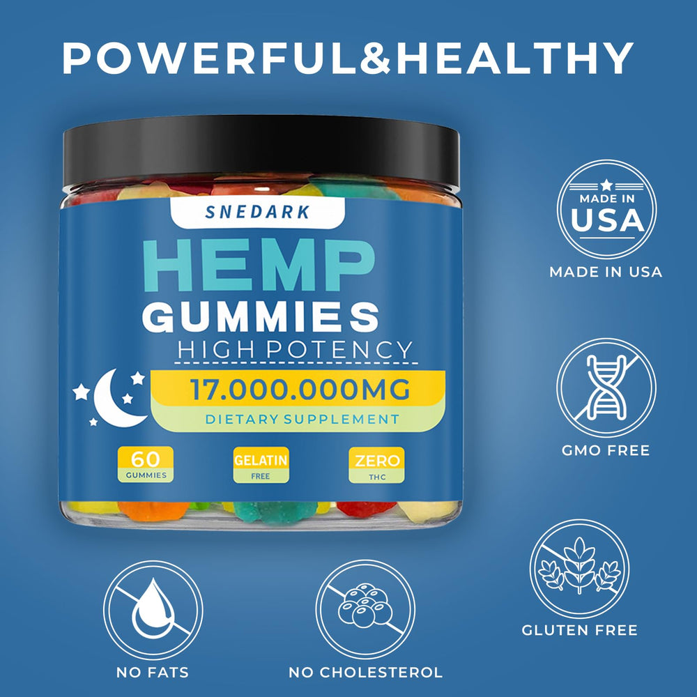 Assorted Hemp Gummies displayed on white background