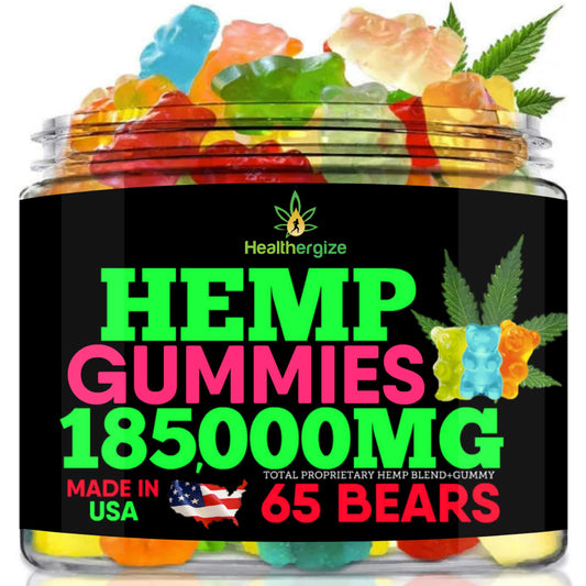 Fresh fruity hemp gummy bears in assorted colors