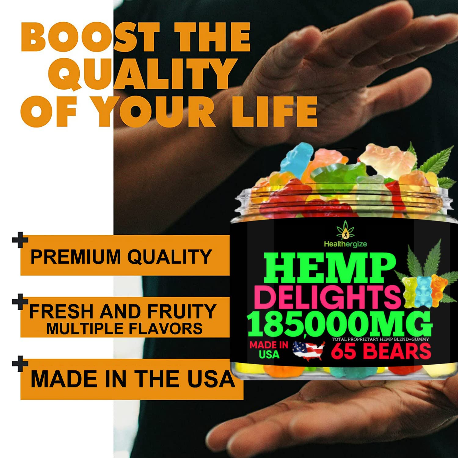 Tamper-evident seal on hemp gummy bears package