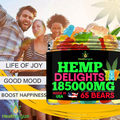Assorted fruit-flavored hemp gummies