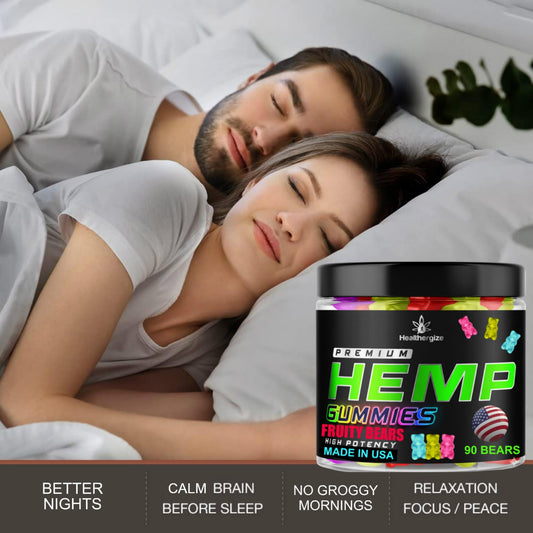 Hemp gummies bottle back label with ingredients