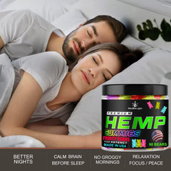 Hemp gummies bottle back label with ingredients