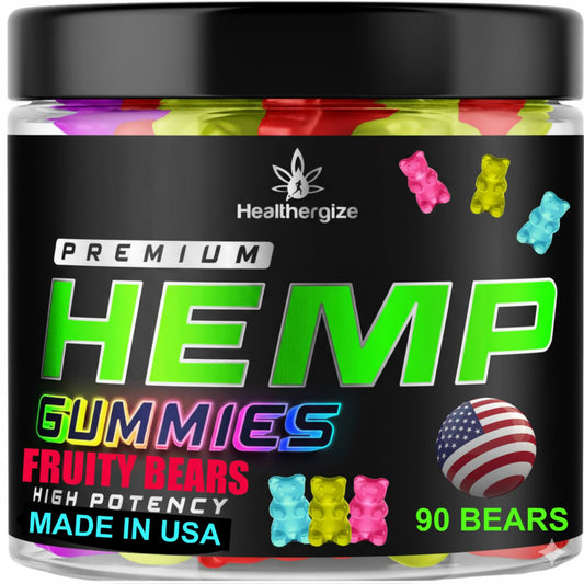 Hemp gummies bottle front view