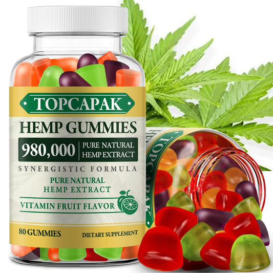 Bottle of Hemp Gummies High Potency for Pain, Sleep, and Anxiety