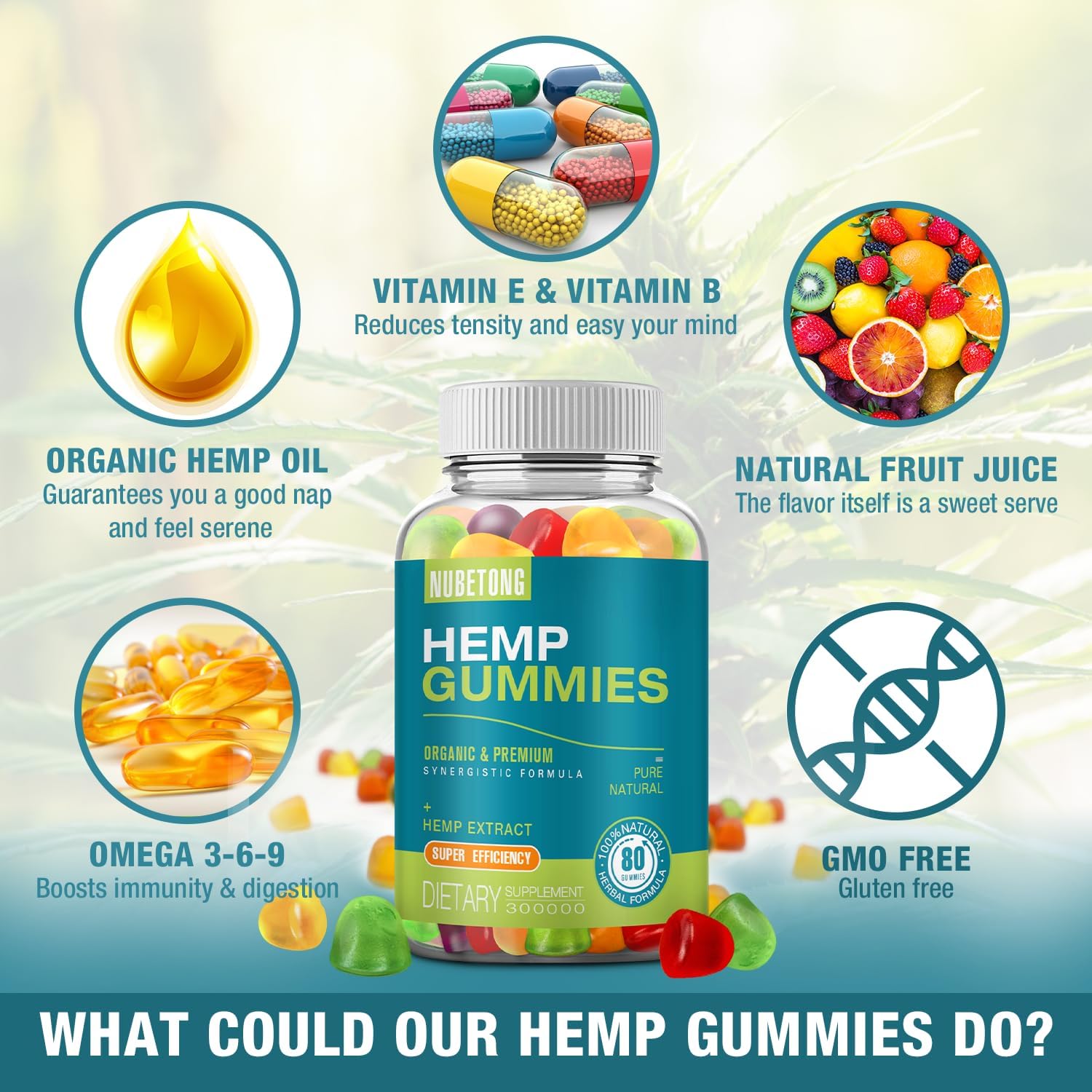 Adult hemp gummy bottle for stress relief