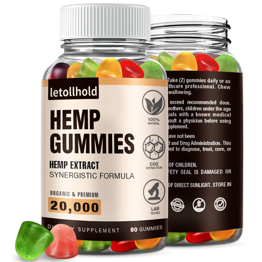 Hemp gummies sleep calm bottle on white background