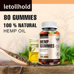 Close-up of hemp gummies showing texture and color