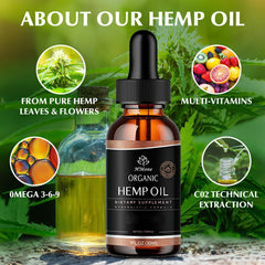 Hemp Oil 4-Pack dropper bottle with label