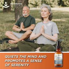 Lifestyle scene illustrating calming relief and focus from hemp oil