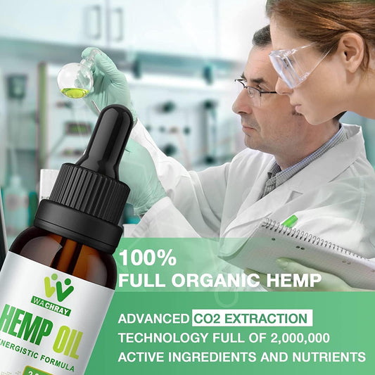 Hemp oil drops for focus and mood support