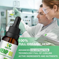 Hemp oil drops for focus and mood support