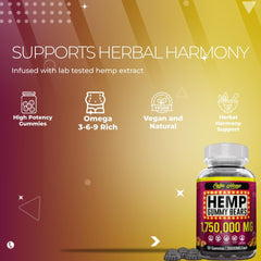 Hemp oil gummies with omega 3-6-9