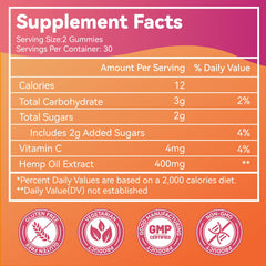 Close-up of hemp oil gummies showing fruity color