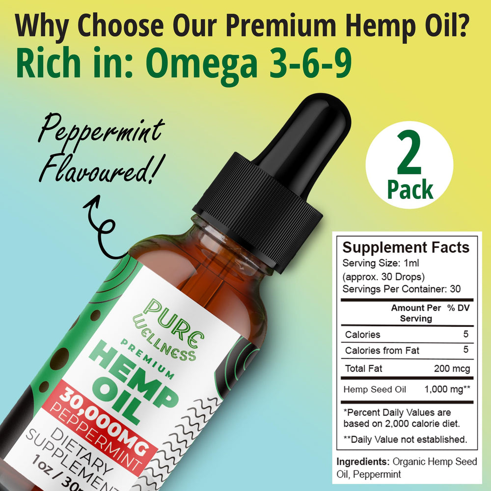 Hemp oil for sleep and relaxation with peppermint flavor