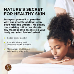 Back view of Hemp Seed Massage Lotion Lavender 8 oz bottle showing ingredients