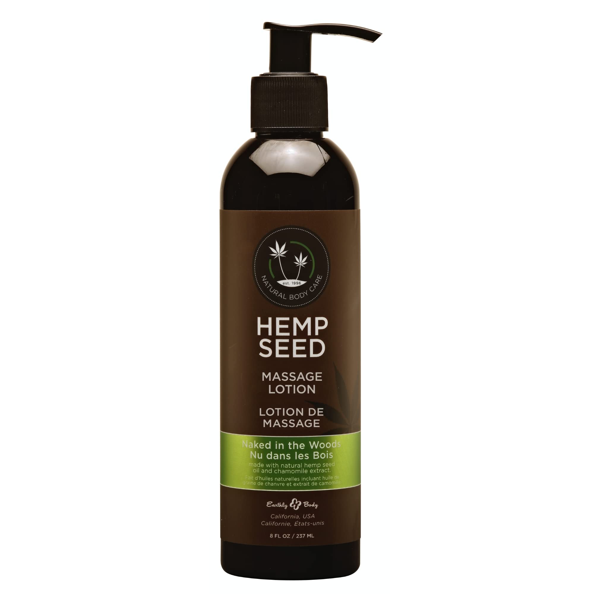 Hemp Seed Massage Lotion Naked in The Woods 8 oz bottle