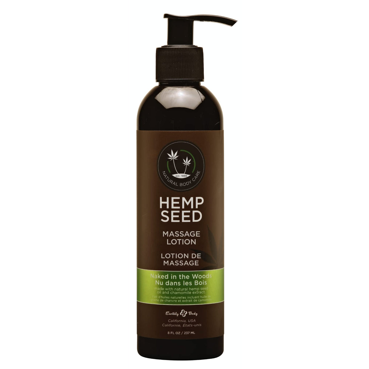 Hemp Seed Massage Lotion Naked in The Woods 8 oz bottle