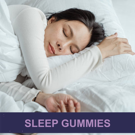 Product hero image showing Hemp Sleep Gummies Triple Action, USA made