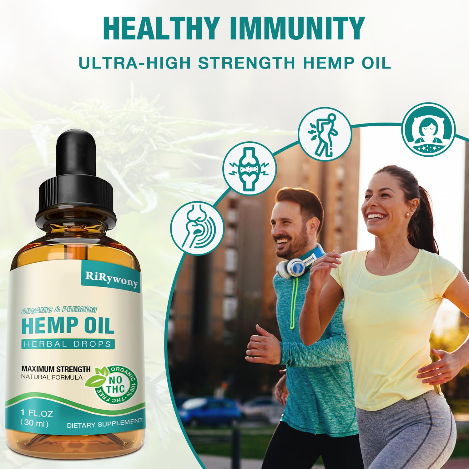 Close-up of hemp oil tincture bottle
