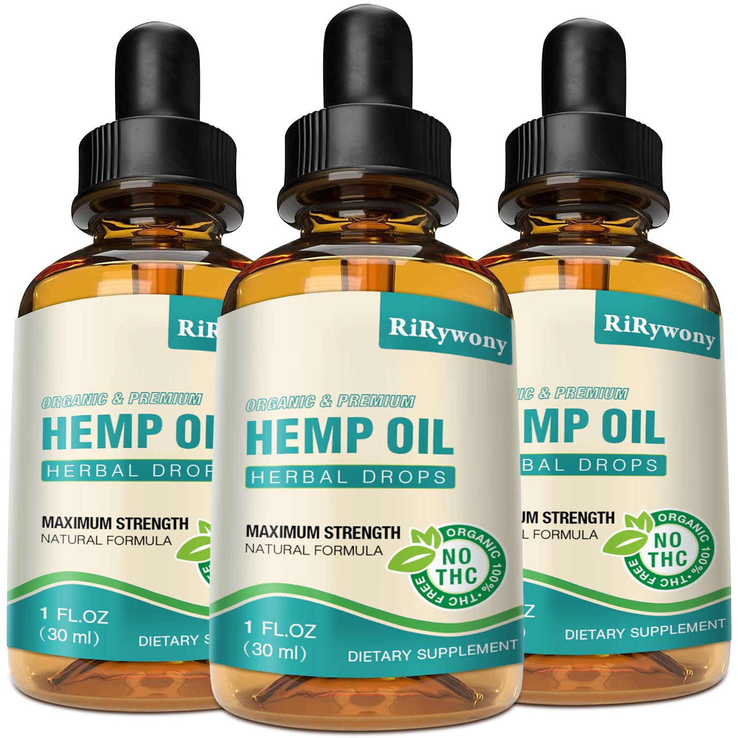 Front view of Hemp Oil High Potency 3-Pack packaging