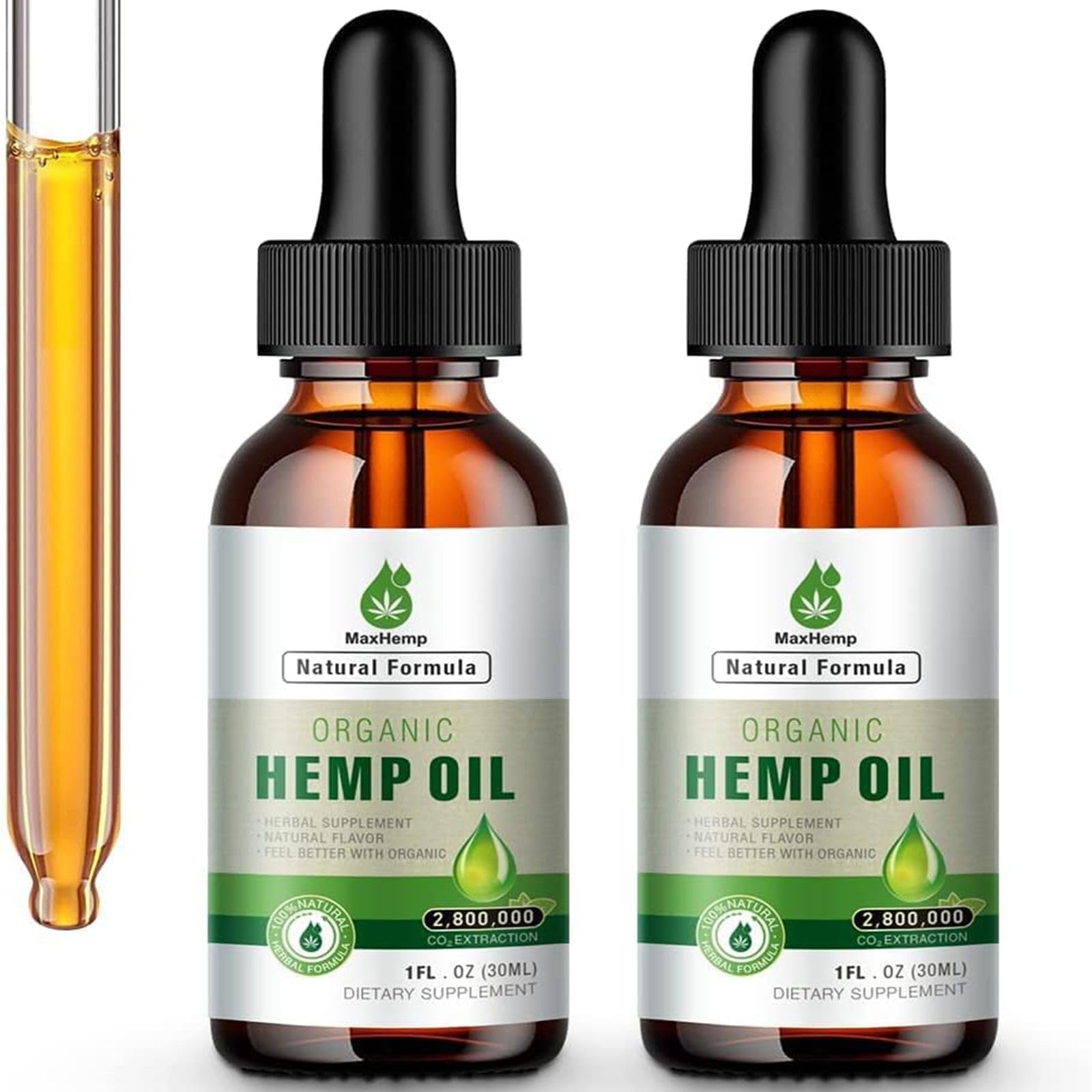 Hemp Oil Organic Premium bottle close-up
