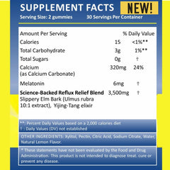 Sugar-free and calcium ingredients highlighted