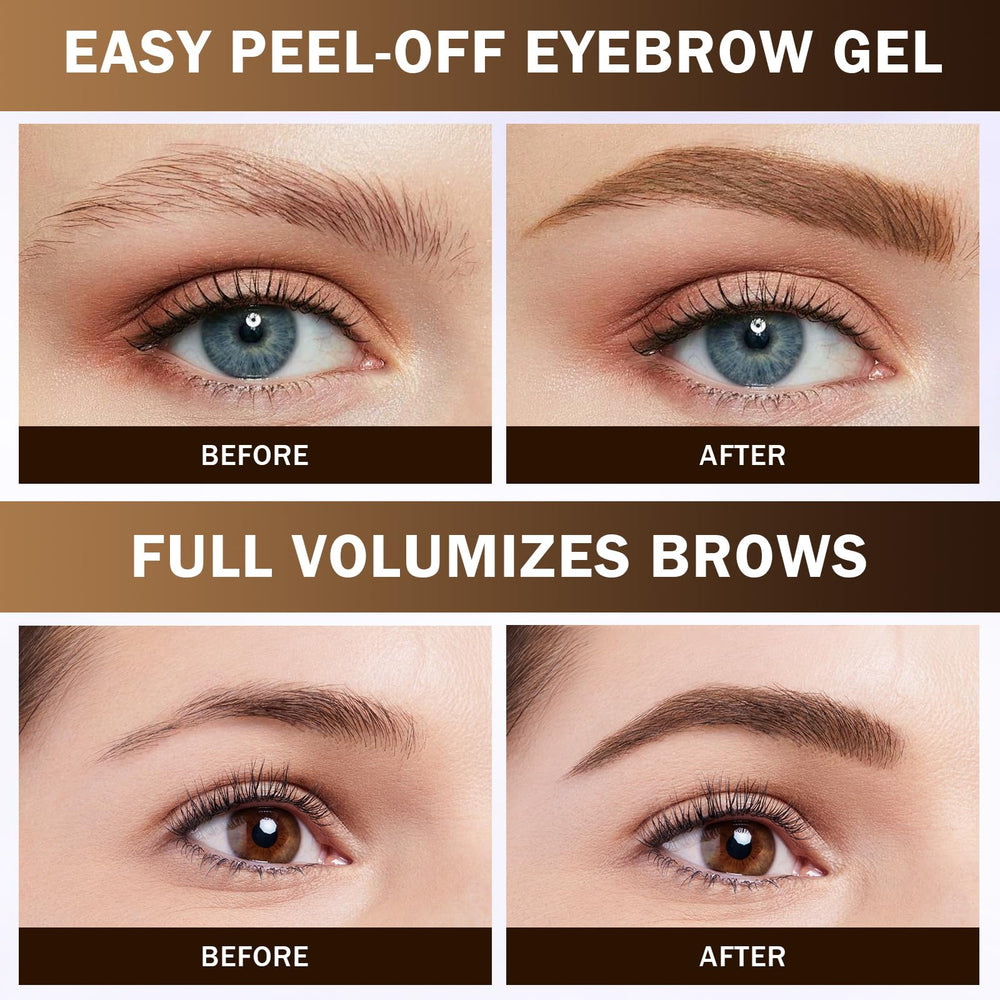 HENGRUNXIN brow tint color swatches show natural shades for all skin tones.