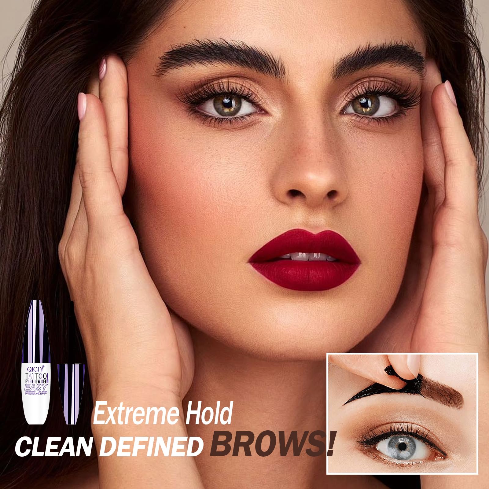 HENGRUNXIN compact brow gel kit highlights an all-in-one grooming solution.