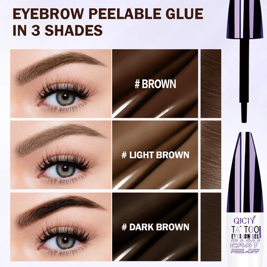 HENGRUNXIN waterproof eyebrow gel bottle demonstrates smooth, smudge-proof application.