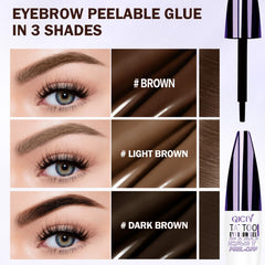 HENGRUNXIN waterproof eyebrow gel bottle demonstrates smooth, smudge-proof application.