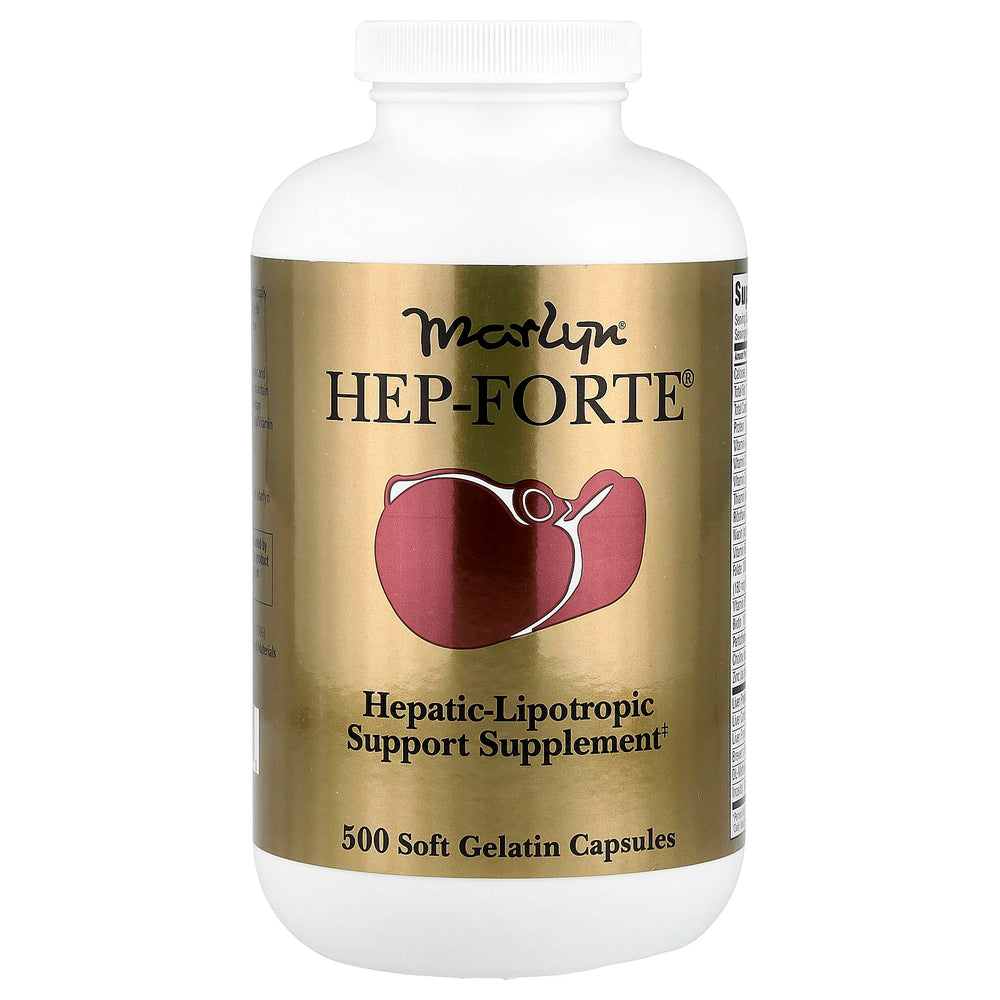 Front view of Hep-Forte 500-count bottle