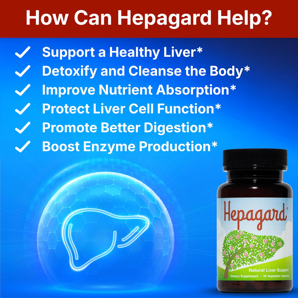 Close-up of Hepagard bottle label