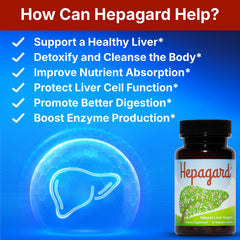 Close-up of Hepagard bottle label