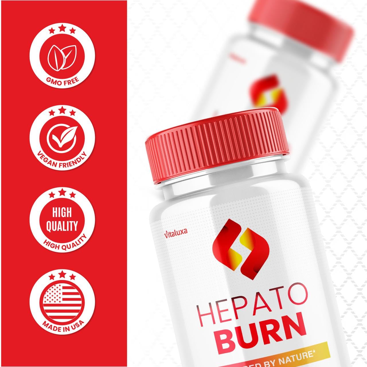 HepatoBurn bottle showing 60 capsules