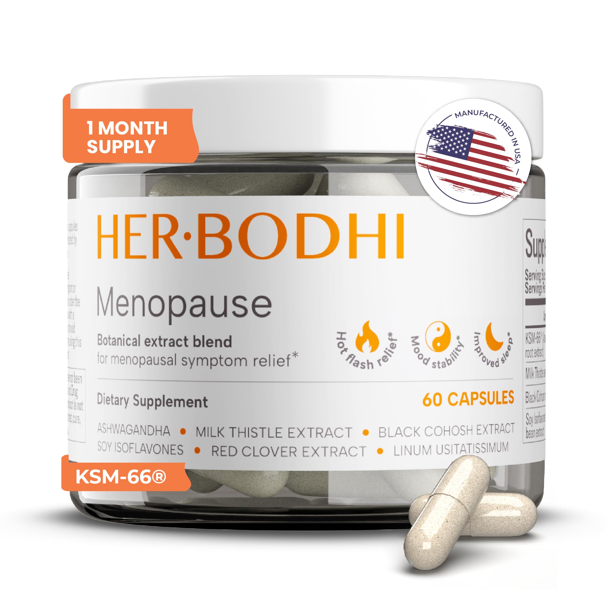Her Bodhi Meno bottle with 60 vegan capsules