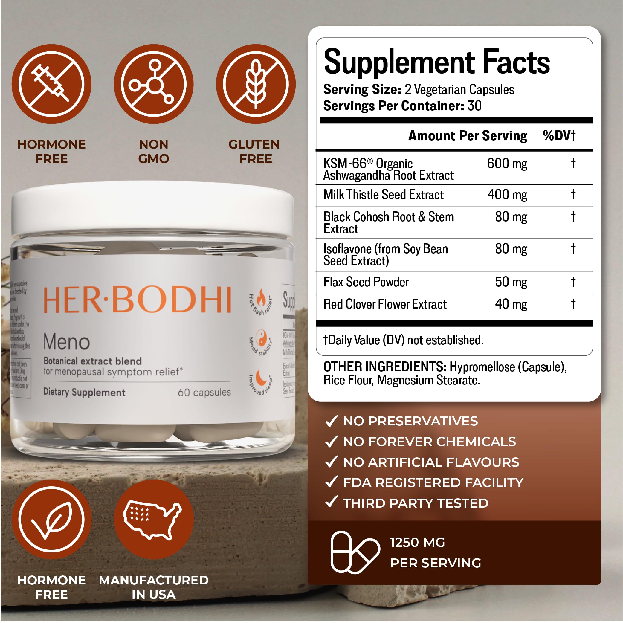 Vegan, gluten-free, non-GMO and cruelty-free labeling for Meno